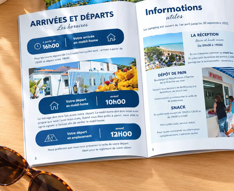 creation de livret d'accueil pour les campings