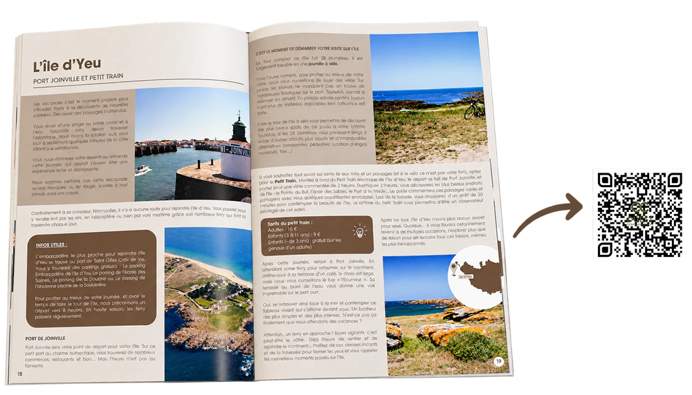 brochure idéal avec expérience camping et qr code